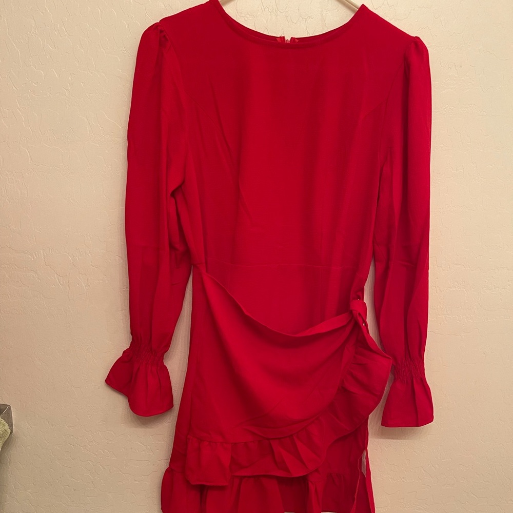 Red long sleeve wrap dress ❤️